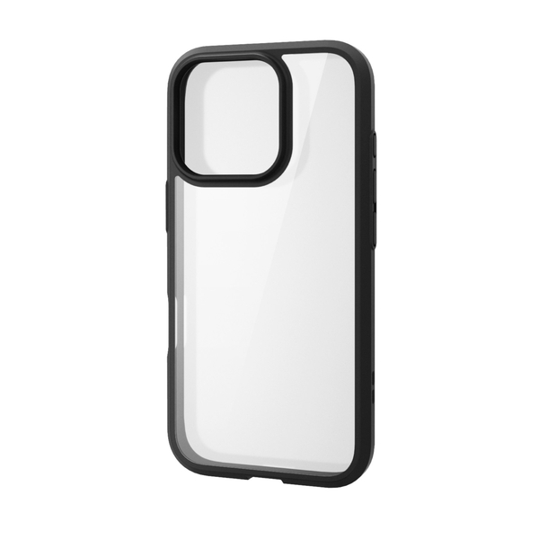 iPhone 16 Pro用ハイブリッドケース/背面クリア/TOUGH SLIM/360度保護/ガラスフィルム付き/ブラック
