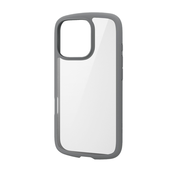 iPhone 16 Pro用ハイブリッドケース/TOUGH SLIM LITE/フレームカラー/背面クリア/ストラップシート付属/グレー