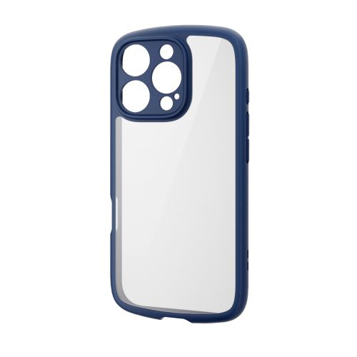 iPhone 16 Pro/ハイブリッドケース/TOUGH SLIM LITE/フレームカラー/背面クリア/極限保護/ネイビー