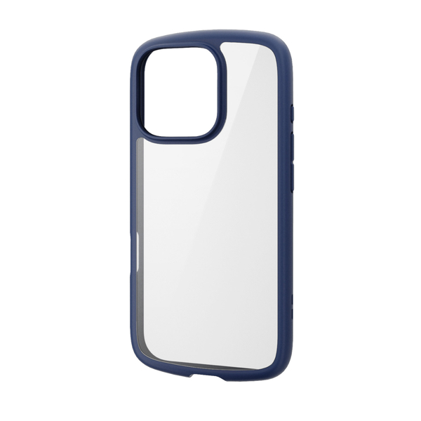 iPhone 16 Pro用ハイブリッドケース/TOUGH SLIM LITE/フレームカラー/背面クリア/ストラップシート付属/ネイビー