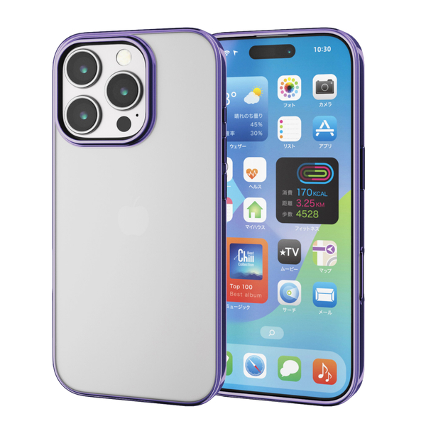 iPhone 16 Pro用ソフトケース/サイドメッキ/メタリックヴァイオレット