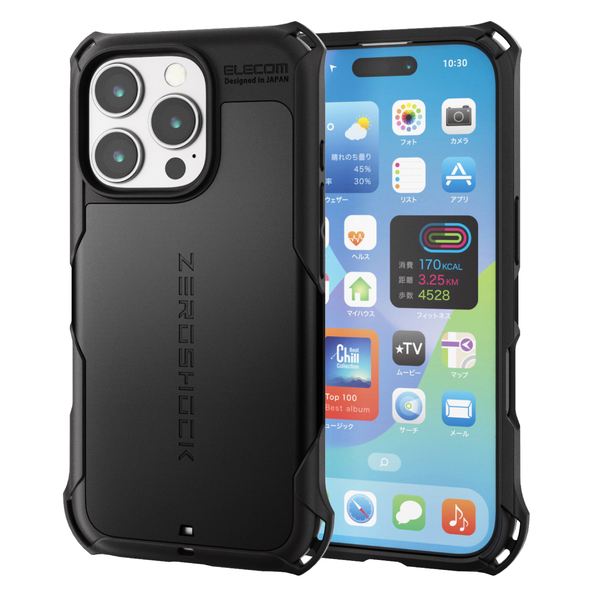 iPhone 16 Pro用ハイブリッドケース/ZEROSHOCK/ブラック