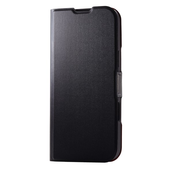 iPhone 16 Pro Max用レザーケース/手帳型/UltraSlim/薄型/磁石付き/ブラック
