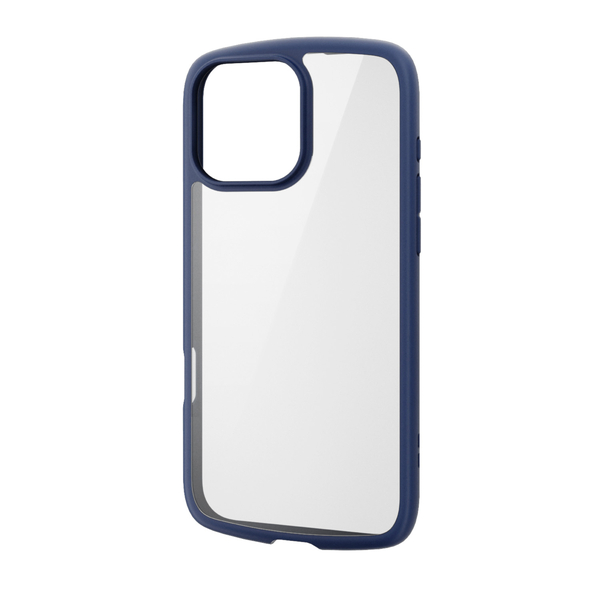 iPhone 16 Pro Max用ハイブリッドケース/TOUGH SLIM LITE/フレームカラー/背面クリア/ストラップシート付属/ネイビー