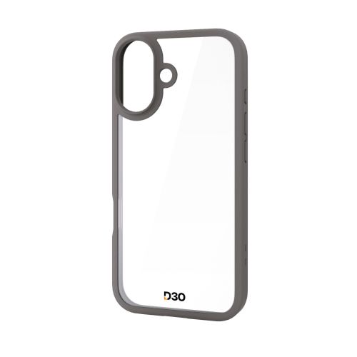 iPhone 17/ハイブリッドケース/D3O/フレームカラー/メタルステッカー付/チャコールグレー