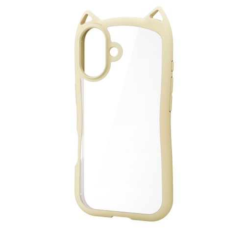 iPhone 17/ハイブリッドケース/フレームカラー/CAT/メタルステッカー付/キナコ