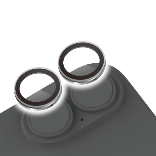 iPhone 17/iPhone 16/iPhone 16 Plus/カメラレンズガラスフィルム/シルバー