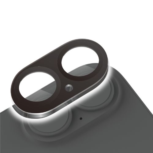 iPhone 17/iPhone 16/iPhone 16 Plus/カメラレンズカバーガラス/超透明/ブラック