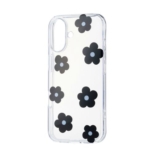 iPhone 17/ソフトケース/IMLフラワー/ブラック