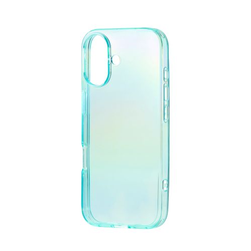 iPhone 17/ソフトケース/クリアオーロラ/メタルステッカー付/ブルー