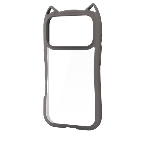 iPhone 17 Pro/ハイブリッドケース/フレームカラー/CAT/メタルステッカー付/スモーキー