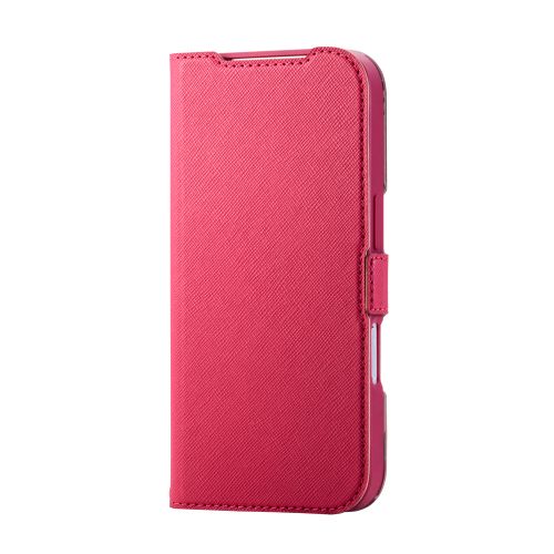 iPhone 17 Pro/手帳型ケース/薄型/磁石付/フラワーズ/ディープピンク