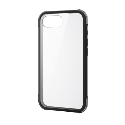 iPhone 16e/ハイブリッドケース/エアバッグ/四隅/MUBRAIN/ブラック×クリアブラック