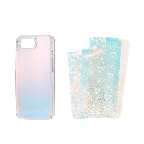 iPhone 16e/ハイブリッドケース/推し活/ホログラムカラーシート/クリア