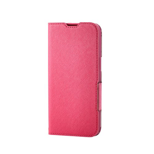 iPhone 16e/レザーケース/手帳型/UltraSlim/Flowers/薄型/磁石付き/ディープピンク