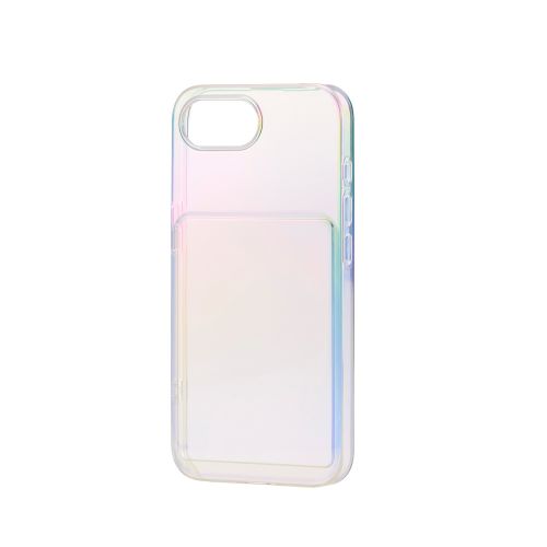 iPhone 16e/ソフトケース/推し活/ポケット/クリアオーロラ