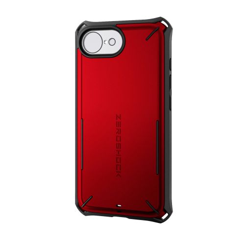 iPhone 16e/ハイブリッドケース/ZEROSHOCK/Solid Plus/レッド