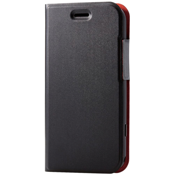 らくらくスマートフォン(F-52B)用レザーケース/手帳型/UltraSlim/薄型/磁石付き/ブラック