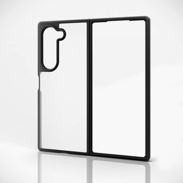 Galaxy Z Fold6 (SC-55E)用ハイブリッドケース/TOUGH SLIM LITE/フレームカラー/背面クリア/ブラック