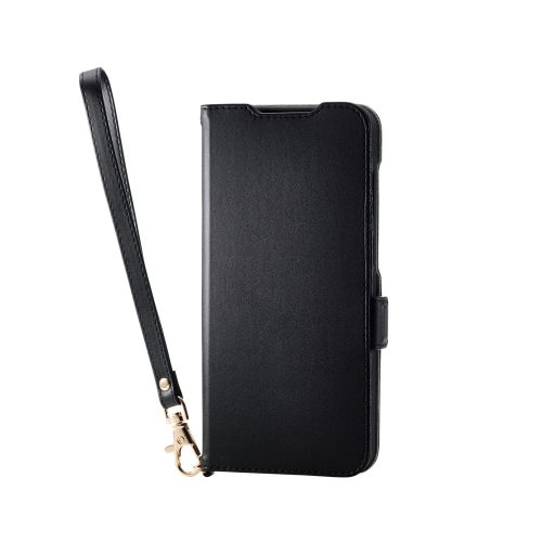 Galaxy A36 5G/ソフトレザーケース/磁石付/耐衝撃/ハンドストラップ付/ブラック