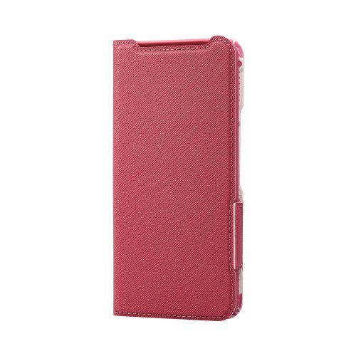 Google Pixel 8用レザーケース/手帳型/UltraSlim/Flowers/薄型/磁石付き/ディープピンク