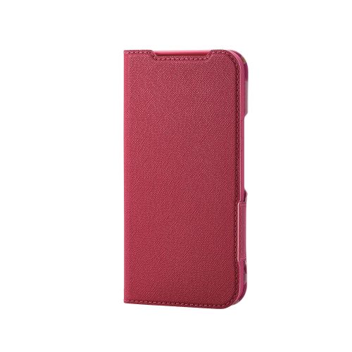 Google Pixel 8a用レザーケース/手帳型/UltraSlim/Flowers/薄型/磁石付き/ディープピンク