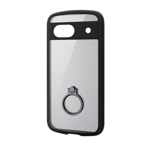 Google Pixel 8a用ハイブリッドケース/TOUGH SLIM LITE/フレームカラー/背面クリア/リング付き/ストラップシート付属/ブラック