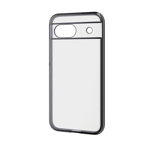 Google Pixel 8a用ソフトケース/極限保護/メタリック加工/メタリックブラック