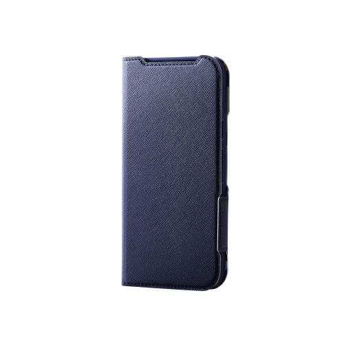 Google Pixel 9/Google Pixel 9 Pro用レザーケース/手帳型/UltraSlim/Flowers/薄型/超軽量/磁石付き/ネイビー