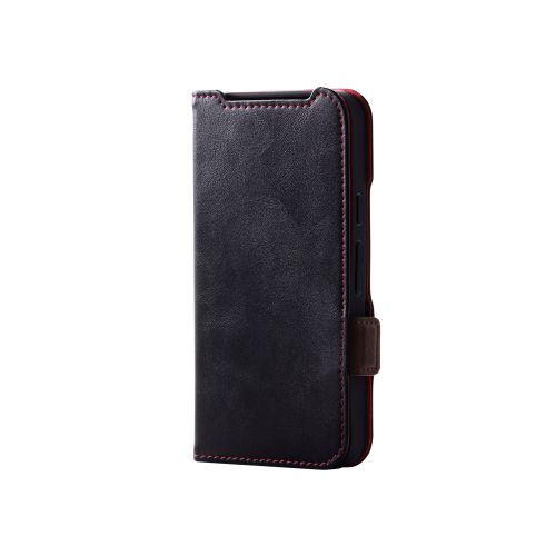 Google Pixel 9/Google Pixel 9 Pro用レザーケース/手帳型/ステッチ/耐衝撃/磁石付き/ブラック