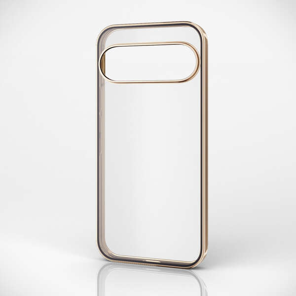 Google Pixel 9/Google Pixel 9 Pro用ソフトケース/メタリック加工/メタリックゴールド