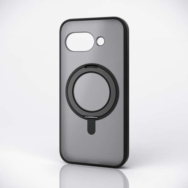 Google Pixel 9a/ハイブリッドケース/MAGKEEP/スタンド/マットブラック×ブラック