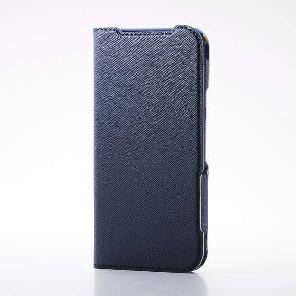 Google Pixel 9a/レザーケース/手帳型/UltraSlim/Flowers/薄型/超軽量/磁石付き/ネイビー