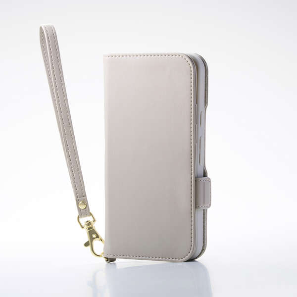 Google Pixel 9a/ソフトレザーケース/磁石付/耐衝撃/ハンドストラップ付/グレージュ