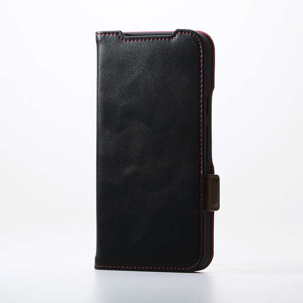 Google Pixel 9a/レザーケース/手帳型/ステッチ/耐衝撃/磁石付き/ブラック