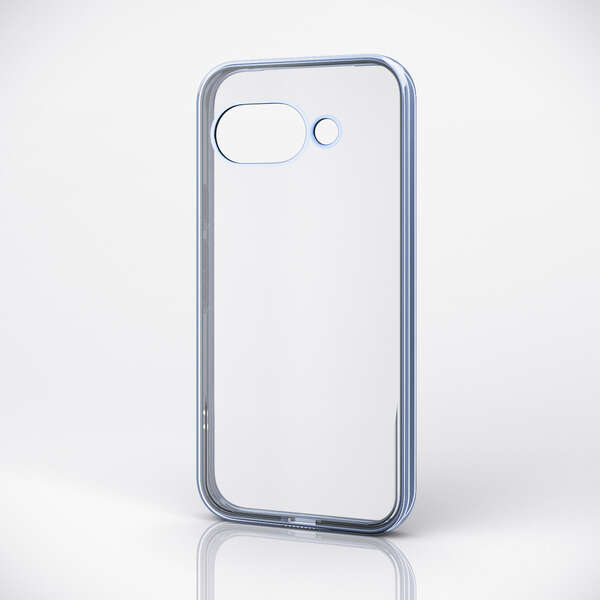 Google Pixel 9a/ソフトケース/サイドメッキ/メタリック加工/メタリックペールブルー