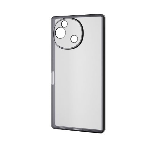 AQUOS R9 (SH-51E)用ソフトケース/極限保護/メタリック加工/メタリックブラック