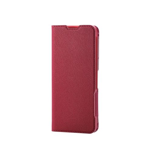 BASIO active2/シンプルスマホ7/BASIO active/シンプルスマホ6用レザーケース/手帳型/UltraSlim/Flowers/薄型/磁石付き/ディープピンク