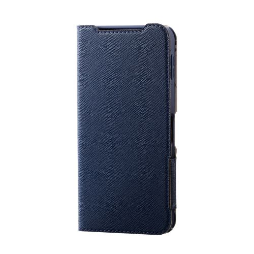 AQUOS sense9(SH-53E)用レザーケース/手帳型/UltraSlim/Flowers/薄型/超軽量/磁石付き/ネイビー