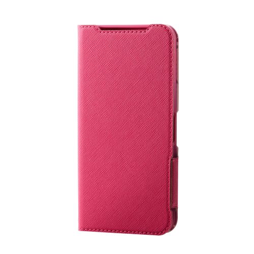 AQUOS sense9(SH-53E)用レザーケース/手帳型/UltraSlim/Flowers/薄型/超軽量/磁石付き/ディープピンク