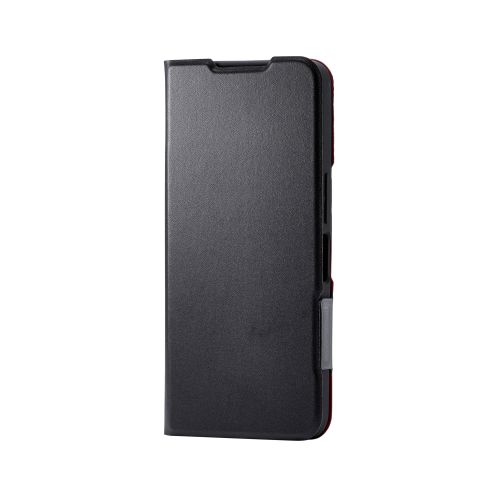 AQUOS wish5/ソフトレザーケース/薄型/磁石付/ブラック