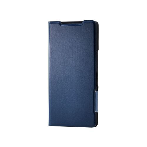 AQUOS R10/ソフトレザーケース/薄型/磁石付/ネイビー