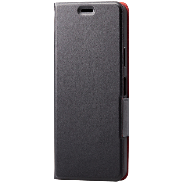 Xperia 10 II用ソフトレザーケース/薄型/磁石付/ブラック