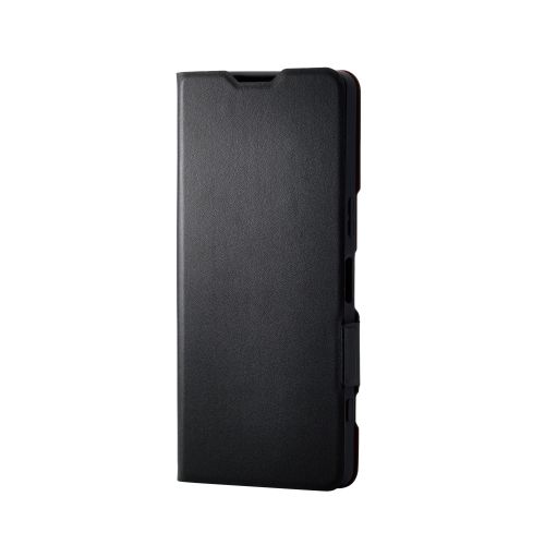 Xperia 1 VII/ソフトレザーケース/薄型/磁石付/ブラック