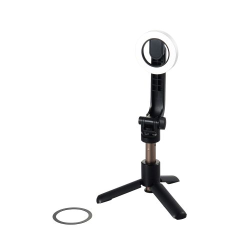 マグネットスマホ三脚/卓上/メタルプレート付属/ブラック