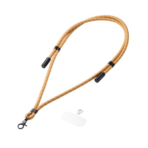 スマホショルダーストラップ/ケーブルショルダー/ストラップホールシート付属(1口タイプ×1枚)/ベージュストライプ