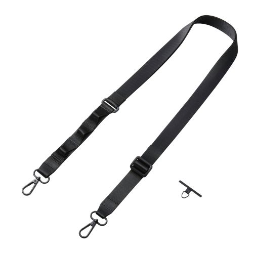 スマホショルダーストラップ/ステンレスストラップホールシート付属(1口タイプ×1枚)/フラット型/ループ付/ブラック