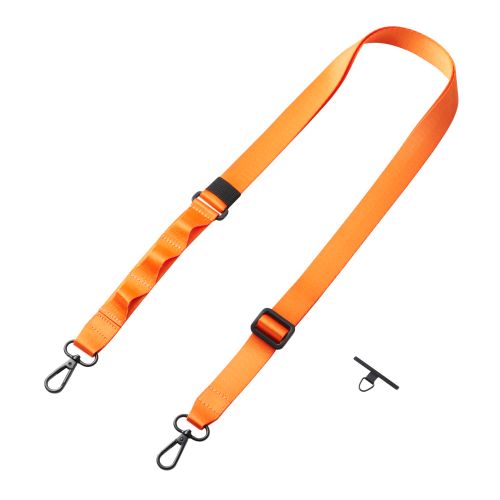 スマホショルダーストラップ/ステンレスストラップホールシート付属(1口タイプ×1枚)/フラット型/ループ付/オレンジ
