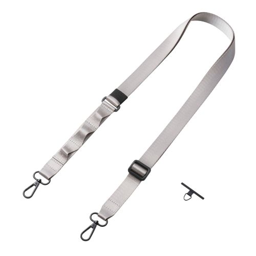 スマホショルダーストラップ/ステンレスストラップホールシート付属(1口タイプ×1枚)/フラット型/ループ付/グレー