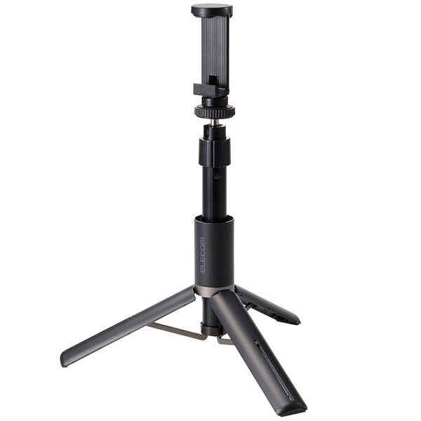 スマートフォン用三脚/自撮り棒/2way/高耐荷重/ブラック